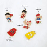 10pcs Basketball Team Clothes Charms Pendants for Jewelry Making