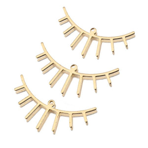 Brass Eyelashes Charms SunFlower Lace Pendant Lot