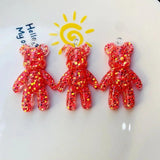10pcs Resin Glitter Bears Pendant Charms for Jewelry Making DIY - Accessories