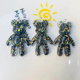 10pcs Resin Glitter Bears Pendant Charms for Jewelry Making DIY - Accessories
