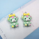 10pcs Star Bowknot Animal Bear Resin Charms Pendant for Jewelry Making Findings