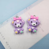 10pcs Star Bowknot Animal Bear Resin Charms Pendant for Jewelry Making Findings