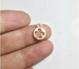 20pcs 10mm Coin Flower Charms Pendant DIY Necklace 2 Colors