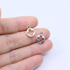 20pcs 10mm Coin Flower Charms Pendant DIY Necklace 2 Colors