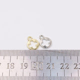 20pcs 10mm Coin Flower Charms Pendant DIY Necklace 2 Colors