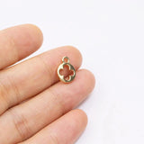 20pcs 10mm Coin Flower Charms Pendant DIY Necklace 2 Colors