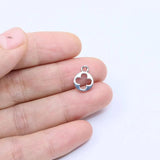 20pcs 10mm Coin Flower Charms Pendant DIY Necklace 2 Colors