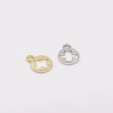 20pcs 10mm Coin Flower Charms Pendant DIY Necklace 2 Colors