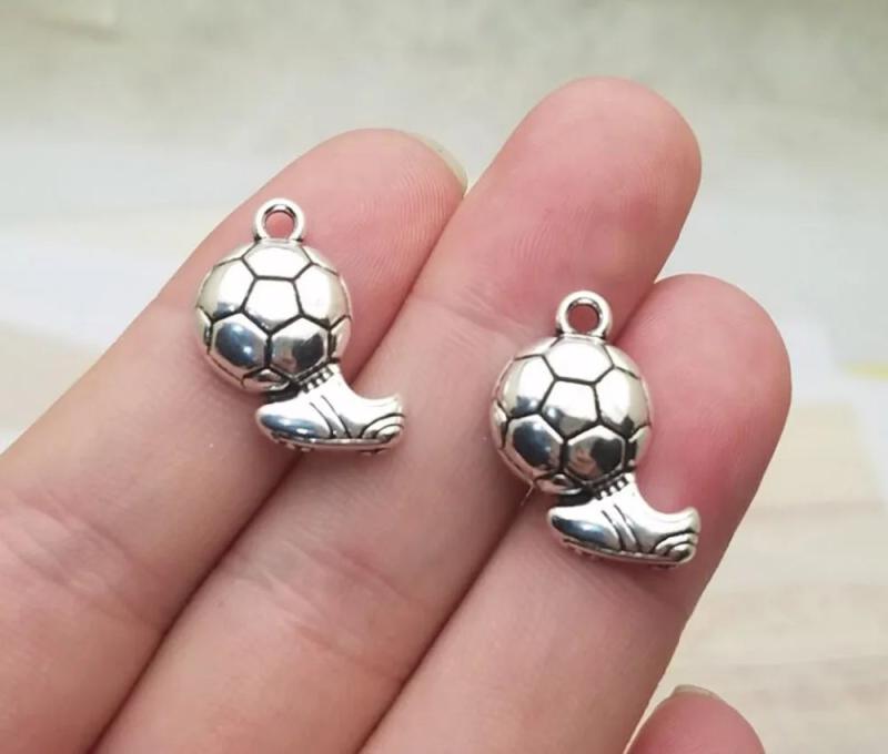 25pcs Antique Silver Soccer Shoes Charms DIY Jewelry