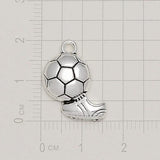 25pcs Antique Silver Soccer Shoes Charms DIY Jewelry
