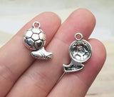 25pcs Antique Silver Soccer Shoes Charms DIY Jewelry