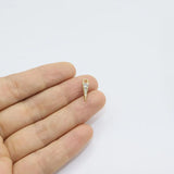 10pcs 4*12mm Triangle Rhinestone Coin Zinc Alloy DIY Jewelry 2 Colors