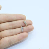 10pcs 4*12mm Triangle Rhinestone Coin Zinc Alloy DIY Jewelry 2 Colors