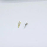 10pcs 4*12mm Triangle Rhinestone Coin Zinc Alloy DIY Jewelry 2 Colors