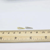 10pcs 4*12mm Triangle Rhinestone Coin Zinc Alloy DIY Jewelry 2 Colors