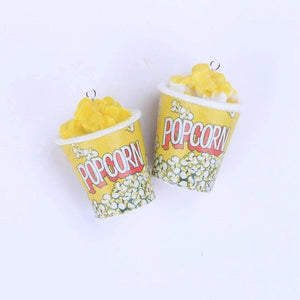 10pcs 3D Popcorn Resin Charms DIY Jewelry Keychain Charms