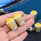 10pcs 3D Popcorn Resin Charms DIY Jewelry Keychain Charms