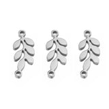 10PCS Stainless Steel Leaf Charms Pendants Jewelry DIY Necklaces Bracelets