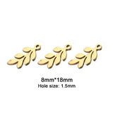 10PCS Stainless Steel Leaf Charms Pendants Jewelry DIY Necklaces Bracelets