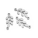 10PCS Stainless Steel Leaf Charms Pendants Jewelry DIY Necklaces Bracelets