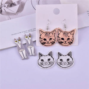 10pcs Animal Cat Acrylic Charms for DIY Jewelry Making