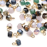 5pcs Natural Stone Charms Opal Tiger Eye Pendants for DIY Jewelry Making