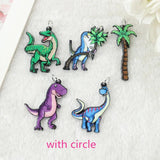 10Pcs Dinosaur Palm Tree Charms Acrylic Jewelry Findings DIY Making