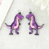 10Pcs Dinosaur Palm Tree Charms Acrylic Jewelry Findings DIY Making