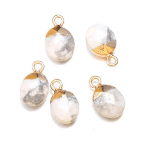 3 Natural Stone Pendant Agates Rose Quartz Charms for DIY Jewelry Making