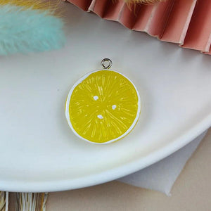 10pcs Resin Fruit Lemon Charms for DIY Jewelry Making