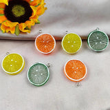10pcs Resin Fruit Lemon Charms for DIY Jewelry Making