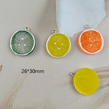 10pcs Resin Fruit Lemon Charms for DIY Jewelry Making