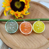 10pcs Resin Fruit Lemon Charms for DIY Jewelry Making