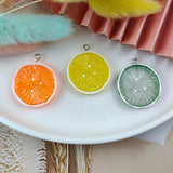 10pcs Resin Fruit Lemon Charms for DIY Jewelry Making