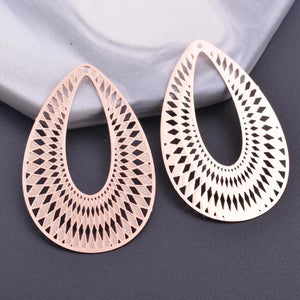 6pcs 27*40mm Filigree Oval Charms Rose Light Thin Pendant DIY Jewelry Making