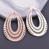 6pcs 27*40mm Filigree Oval Charms Rose Light Thin Pendant DIY Jewelry Making