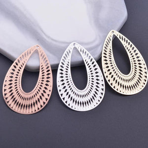 6pcs 27*40mm Filigree Oval Charms Rose Light Thin Pendant DIY Jewelry Making