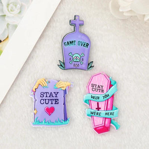 12Pcs Pastel Goth Coffin Charms for Earring Necklace DIY