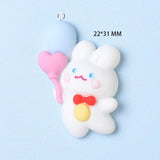 10Pcs Rabbit Balloon Charms for Jewelry Making Resin Flatback Patch