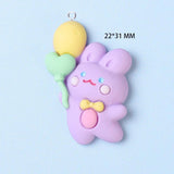 10Pcs Rabbit Balloon Charms for Jewelry Making Resin Flatback Patch