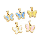 5pcs Multi-color Enamel Butterfly Charm Pendants for Boho Style Jewelry Making