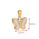 5pcs Multi-color Enamel Butterfly Charm Pendants for Boho Style Jewelry Making
