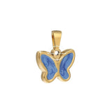 5pcs Multi-color Enamel Butterfly Charm Pendants for Boho Style Jewelry Making