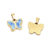 5pcs Multi-color Enamel Butterfly Charm Pendants for Boho Style Jewelry Making