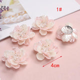 5pcs Acrylic Pearl Rhinestone Wrist Flowers DIY Brooch Hair Jewelry