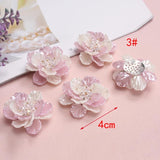 5pcs Acrylic Pearl Rhinestone Wrist Flowers DIY Brooch Hair Jewelry