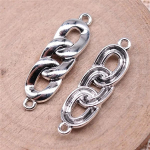 10pcs Chain Link Charms 34x10mm DIY Jewelry Findings Antique Silver Alloy Charms