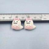 10Pcs Halloween Pink Ghost Pendant Charms DIY Jewelry Making Accessories