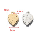 20Pcs Stainless Steel Tropical Tree Leaf Charms DIY Jewelry Making