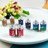 10pcs Drink Bottle Resin Charms for DIY Jewelry Making